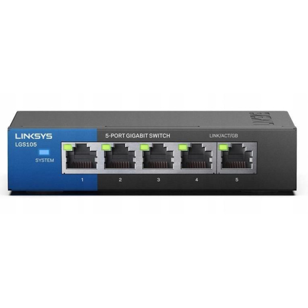 Комутатор Linksys LGS105 5xGE, Некерований