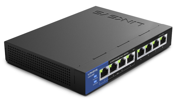 Комутатор Linksys LGS108P 8xGE (4xPoE), 50Вт, Некерований
