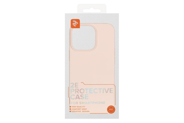 Чохол 2Е Basic для iPhone 13 Pro, Liquid Silicone, бежево-рожевий