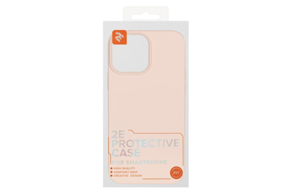 Чохол 2Е Basic для iPhone 13 Pro Max , Liquid Silicone, бежево-рожевий