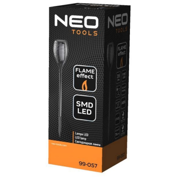 Світильник стовпчик Neo Tools LED 78см 1Вт 35Лм 3000К 1200мА·год автономний датчик сутінків чорний