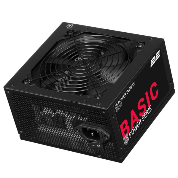 Блок живлення 2E Basic Power  (400W), >80%, 120мм, 1xMB 24pin(20+4), 1xCPU 8pin(4+4), 3xMolex, 4xSATA, 1xPCIe 8pin(6+2)