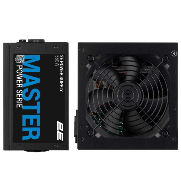 Блок живлення 2E Master Power  (550W), >80%, 80+ White, 120мм, 1xMB 24pin(20+4), 1xCPU 8pin(4+4), 3xMolex, 5xSATA, 2xPCIe 8pin(6+2)