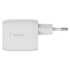 Зарядний пристрій мережевий Belkin 45Вт 2хUSB-С GAN PD PPS, білий