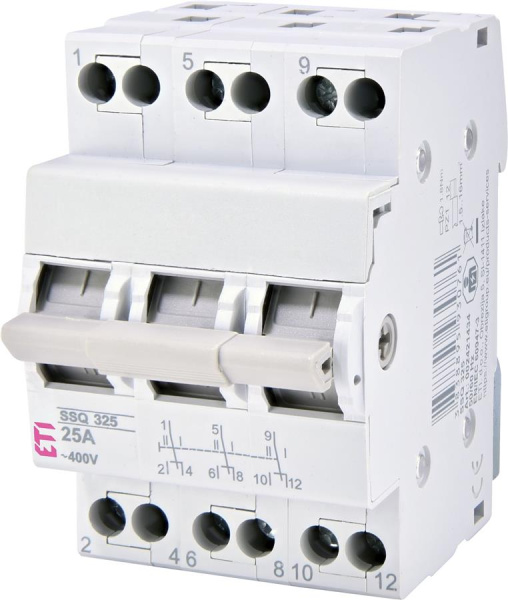 Перемикач навантаження ETI, SSQ 325 "1-0-2", 3p 25A