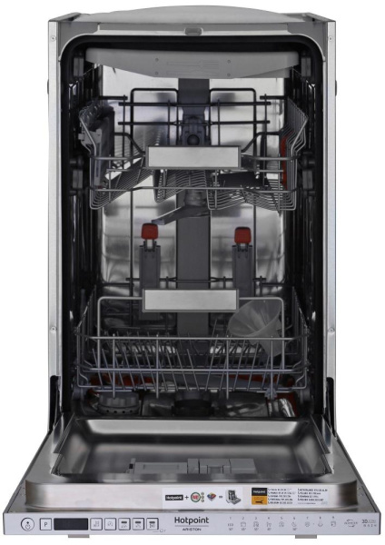Посудомийна машина Hotpoint вбудована, 10компл., E, 45см, дисплей, 3й кошик, білий