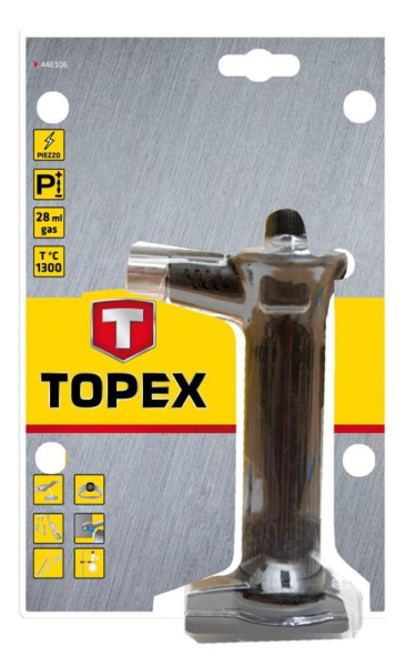 Паяльник газовий TOPEX 1300°C паливо 28мл п’єзозапалювання