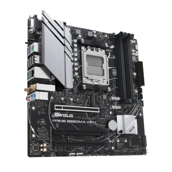 Материнcька плата ASUS PRIME B650M-A WIFI II sAM5 B650 4xDDR5 M.2 D-Sub HDMI DP Wi-Fi BT mATX
