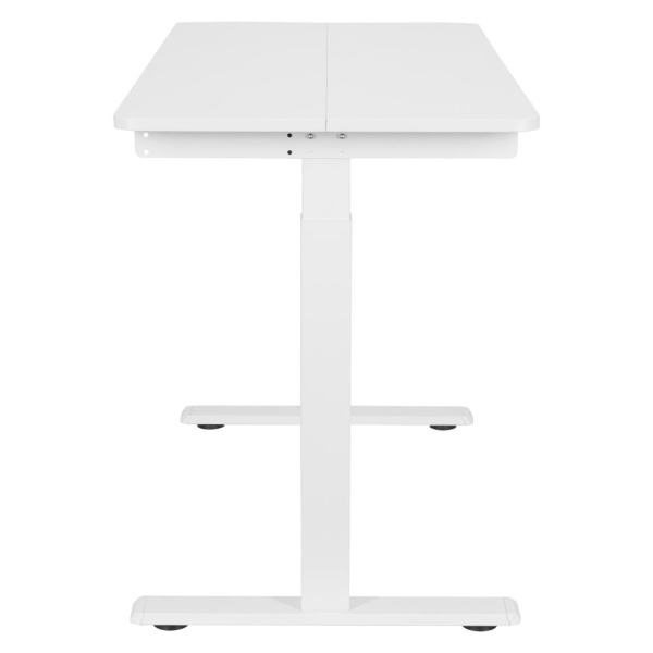 Стіл комп’ютерний 2E CE120W, висота 72-120см, механічний привід, стільниця 120x60см (білий), металева база (біла)