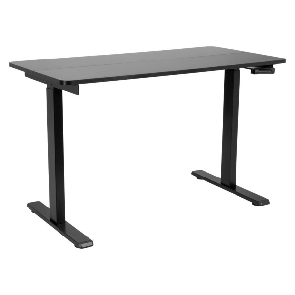 Стіл комп’ютерний 2E CE120B, висота 72-120см, механічний привід, стільниця 120x60см (чорний), металева база (чорна)