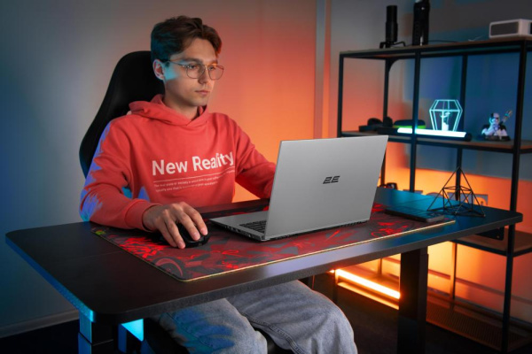 Стіл комп’ютерний 2E CE120B, висота 72-120см, механічний привід, стільниця 120x60см (чорний), металева база (чорна)