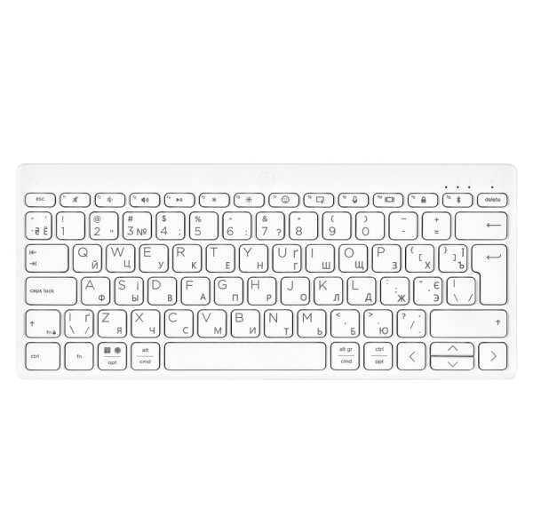 Клавіатура мембранна HP 350 Compact Multi-Device, 78key, BT, EN/UK, білий