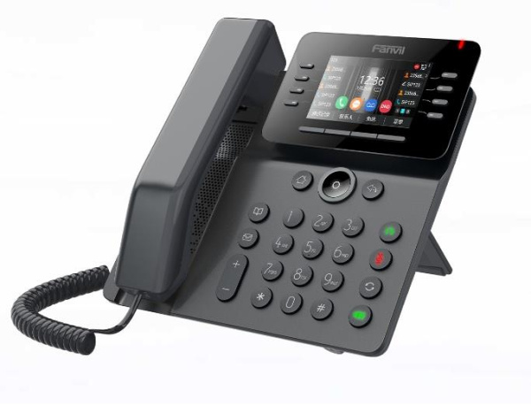 Телефон IP Fanvil V64 2xGE LAN, 1xUSB-A, BT4.2, Wi-Fi, 21 DSS клавіш, 12 SIP line, SW Linux, PoE, 3.5" кольоровий дисплей, чорний