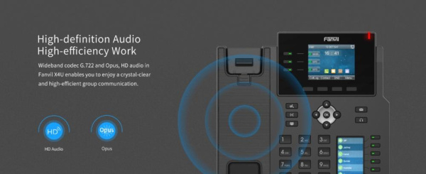 Телефон IP Fanvil X4U 2xGE LAN, 1xUSB-A, SIP, VPN, PoE, 2.8" кольоровий екран