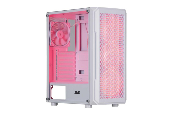 Корпус 2E GAMING Hexagon G338W без БЖ 2xUSB3.0, 1xUSBType-C, 3x120мм ARGB, 1x120мм, VGA 330мм, LCS ready, HUB, TG Side Panel, ATX, білий