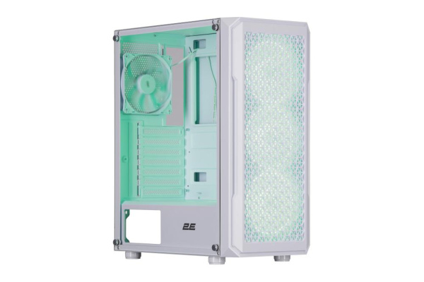 Корпус 2E GAMING Hexagon G338W без БЖ 2xUSB3.0, 1xUSBType-C, 3x120мм ARGB, 1x120мм, VGA 330мм, LCS ready, HUB, TG Side Panel, ATX, білий