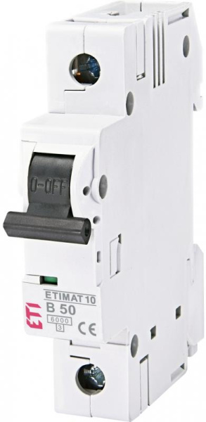 Автоматичний вимикач ETI, ETIMAT 10 1p B 50А (6 kA)
