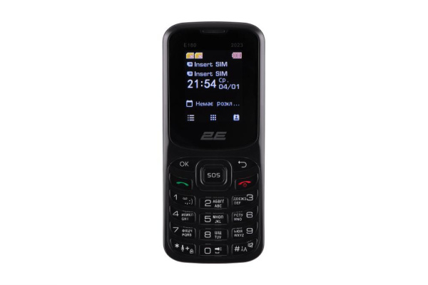 Мобільний телефон 2E E180 2023 1.77" 2SIM, 1000мА•год, чорний