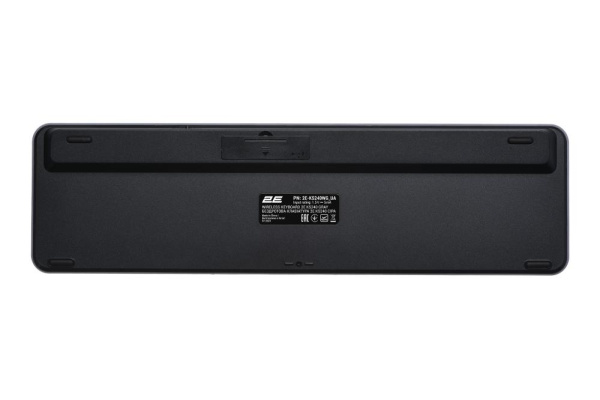 Клавіатура мембранна 2E KS240 110key, WL/BT, EN/UK, сіро-чорний