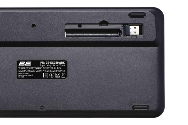 Клавіатура мембранна 2E KS250 84key, WL/BT, EN/UK, чорно-сірий