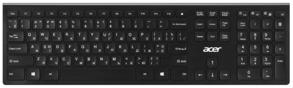 Клавіатура мембранна Acer OKR020, 109key, WL, EN/UKR/RU,чорний