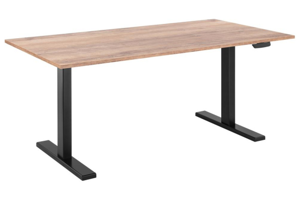 Стіл комп’ютерний 2E CE150WOLD, висота 62-128см, електропривод, стільниця 150x75см (состарене дерево), металева база (чорна)