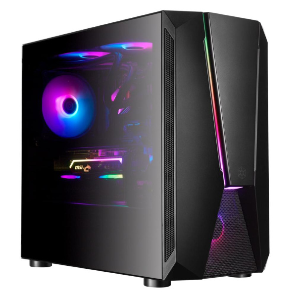 Корпус SilverStone Fara FAV1MB-PRO без БЖ, 2xUSB3.0, 2xUSB2.0, 1x120мм, ARGB VGA 379мм, LCS ready, TG Side Panel, mATX, чорний