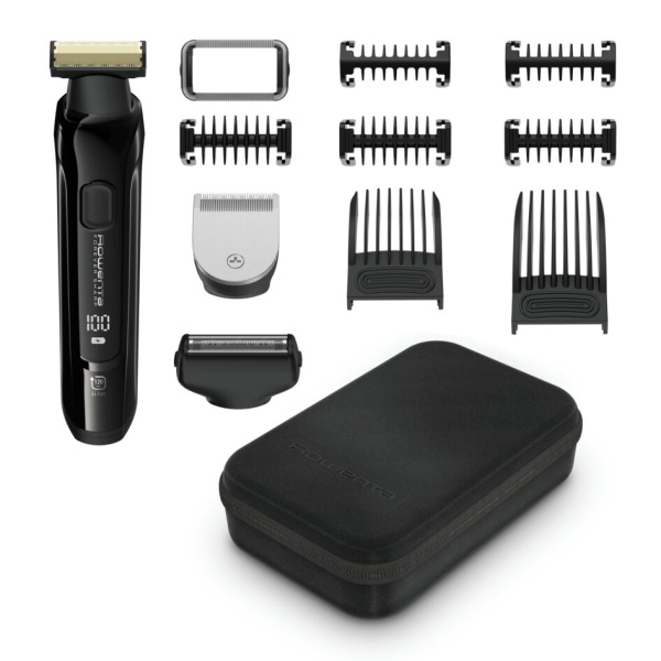 Тример Rowenta Forever Sharp Ultimate, для бороди, вусів, акум., насадок-10, 120 хв. використання, дисплей, сталь, чорний