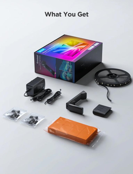 Набір адаптивного підсвічування Govee H6099 TV Backlight 3 Lite 55-65', RGBIC, WI-FI/Bluetooth, чорний
