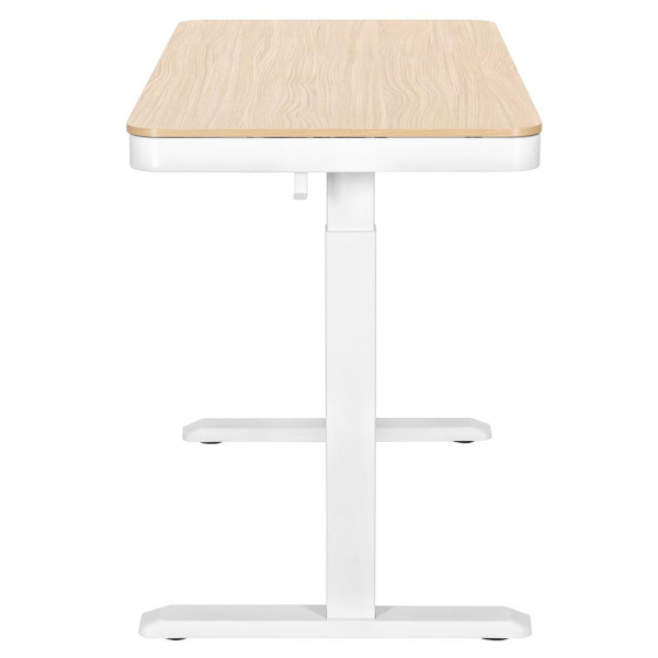 Стіл комп’ютерний 2E CE218D, висота 72-120см, електропривод, стільниця 118x60см (світле дерево), металева база (біла), USB-A/USB-C