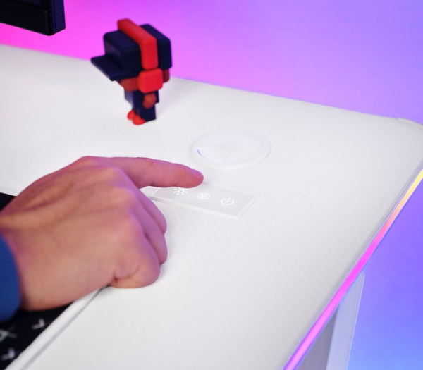 Стіл Trust GXT 709W LUMINUS, (120х74см), RGB, білий