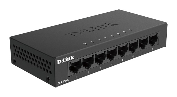Комутатор D-Link DGS-108GL 8xGE, Некерований