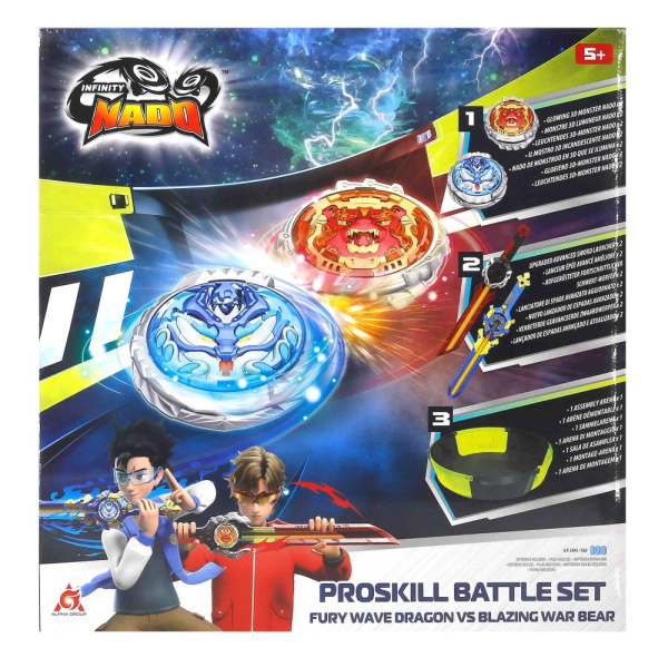 Набір Infinity Nado VI Proskill Battle Set Лютий Дракон і Палаючий Бойовий Ведмідь (Fury Wave Dragon vs Blazing War Bear)