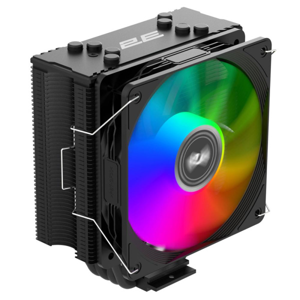 Процесорний кулер 2E GAMING Air Cool ACN120B-ARGB, LGA1851, 1700, 1200, 115x, 1366, AM5, AM4, AM3, AM3+, 4pin PWM, 3pin +5VARGB, TDP 180W
