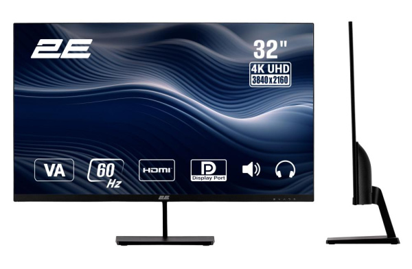 Монітор 2E 31.5" L3224B 2xHDMI, DP, MM, VA, 3840x2160