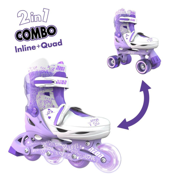 Роликові ковзани Neon Combo, розмір 34-37, фіолетовий
