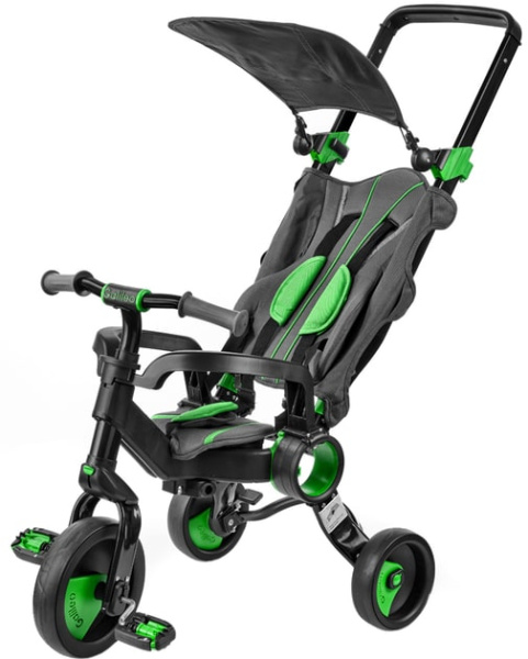 Триколісний велосипед Galileo Strollcycle Black зелений