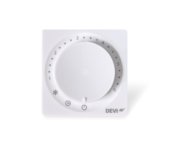 Терморегулятор Devi Devireg Basic 4...45 °C для теплої підлоги механічний програмований Bluetooth вбудований 16A 230В білий