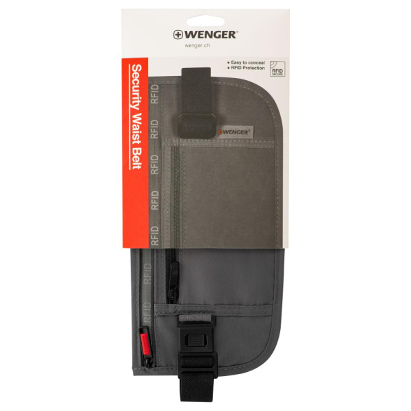 Сумка на пояс, Wenger waist belt with RFID pocket, сіра