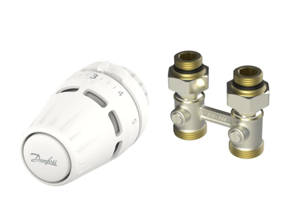 Комплект термостатичний Danfoss Regus RA + RLV-KB, Н-подібний, нижнє підкл, 1/2", прямий