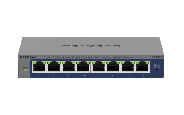 Комутатор NETGEAR GS108E 8xGE, WebSmart