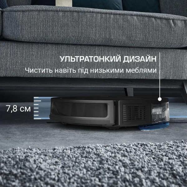 Робот-пилосос Rowenta миючий X-Plorer Serie 65, 2300ПаВт, h=7.8см, 0.3л, конт пил -0.4л, автон. робота до 168хв, чорний