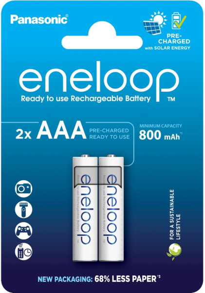 Акумулятор Panasonic Eneloop NI-MH  AAA 800 мАг, 2 шт.