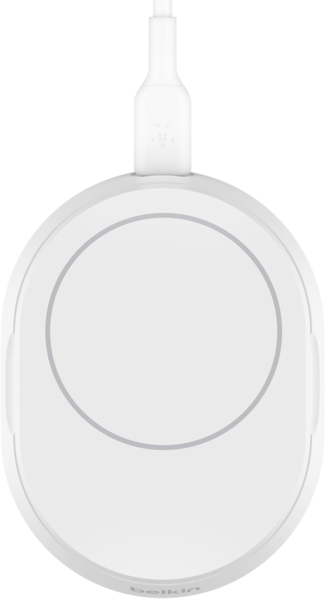 Зарядний пристрій бездротовий Belkin 15Вт Magnetic Stand Qi2, адаптер 20Вт USB-C, білий