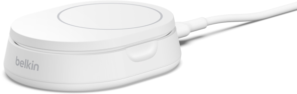 Зарядний пристрій бездротовий Belkin 15Вт Magnetic Stand Qi2, адаптер 20Вт USB-C, білий