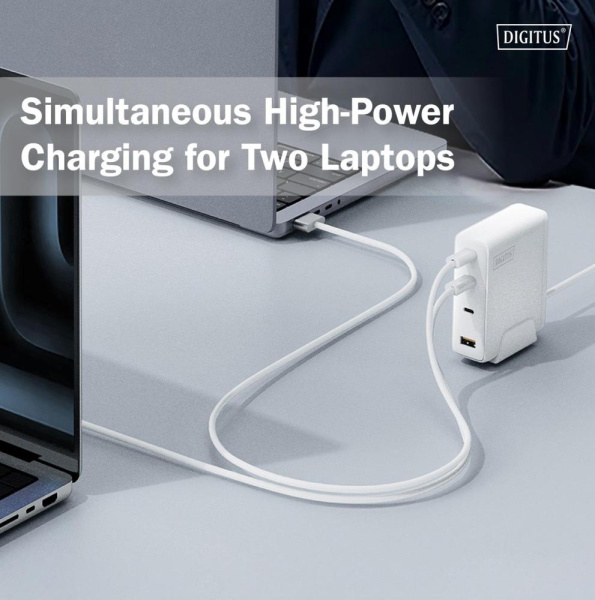 Зарядний пристрій DIGITUS GaN 3хUSB-C, 1хUSB-A, 140W
