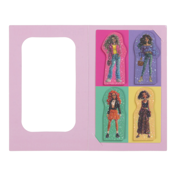 Закладки пластикові SUPER GIRL, з клейким шаром, 40x25 мм, 4 диз. по 20 арк.