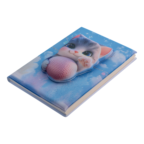 Блокнот 3D KITTY, 145 х 210 мм, 80 арк., клітинка, Soft PU обкладинка, асорті, KIDS Line