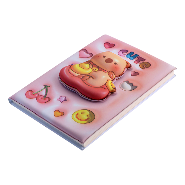 Блокнот 3D CAPYBARA 2, 145 х 210 мм, 80 арк., клітинка, Soft PU обкладинка, асорті, KIDS Line