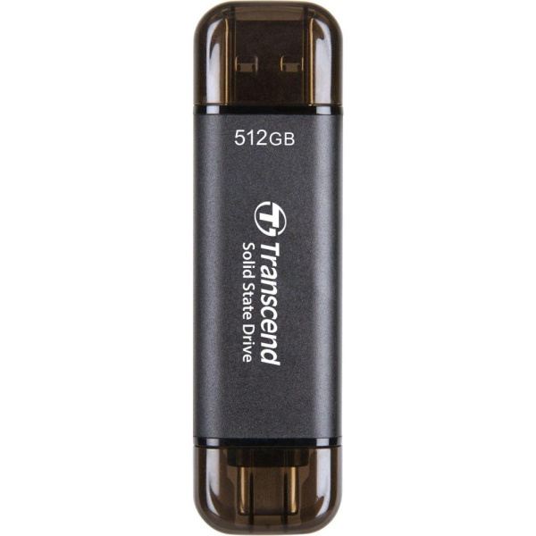 Портативний SSD Transcend  512GB USB 3.1 Gen 2 Type-A + Type-C ESD310 Чорний